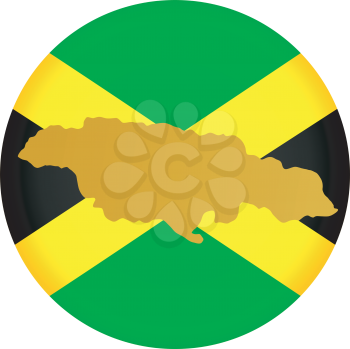 An illustration with button in national colours of Jamaica