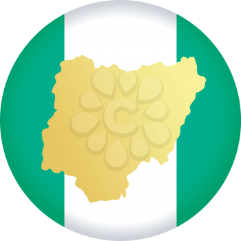An illustration with button in national colours of Nigeria