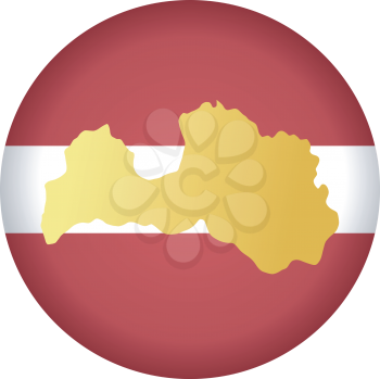 An illustration with button in national colours of Latvia
