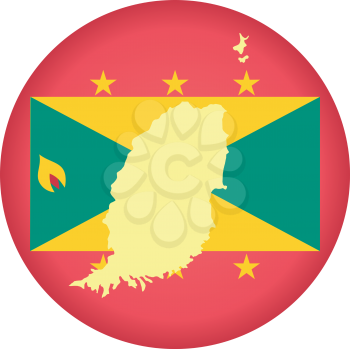 An illustration with button in national colours of Grenada