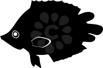 silhouette of the leaf fish on white background