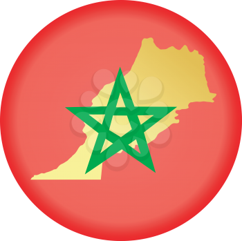 An illustration with button in national colours of Morocco
