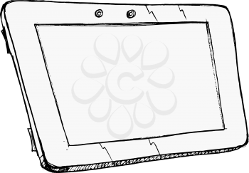 hand drawn illustration of an computer tablet