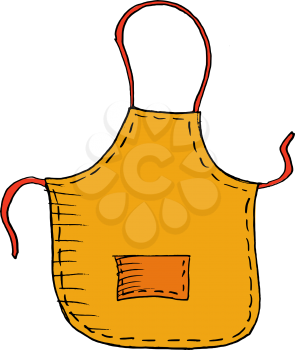 Hand drawn, vector, sketch illustration of apron