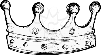 hand drawn, vector, sketch illustration of crown