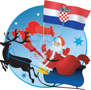 Santa Claus with flag of Croatia