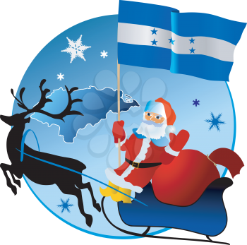 Santa Claus with flag of Honduras