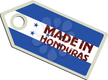 vector illustration of label with flag of Honduras