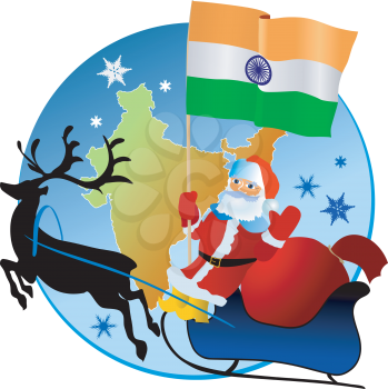 Santa Claus with flag of India