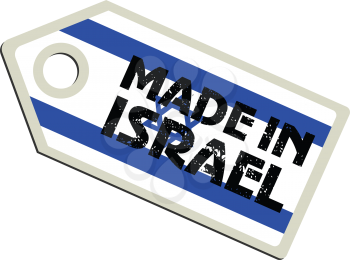 vector illustration of label with flag of Israel