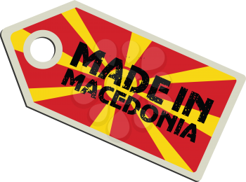 vector illustration of label with flag of Macedonia