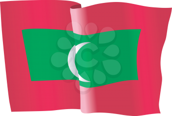 vector illustration of national flag of Maldives