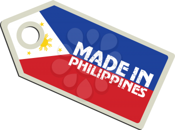 vector illustration of label with flag of Philippines