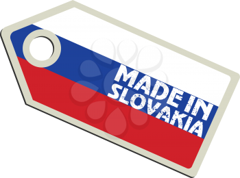 vector illustration of label with flag of Slovakia