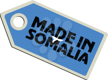 vector illustration of label with flag of Somalia