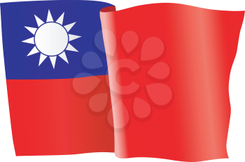 vector illustration of national flag of Taiwan