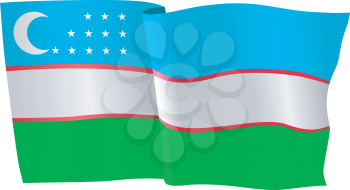 vector illustration of national flag of Uzbekistan