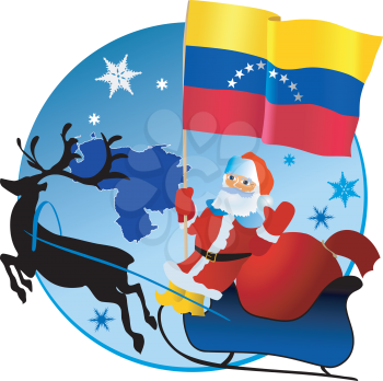 Santa Claus with flag of Venezuela