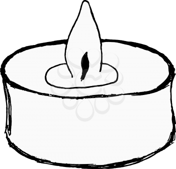 hand drawn, vector illustration of aromatic candle