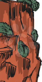 Royalty Free Clipart Image of a Cliff