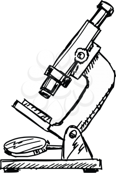 sketch, doodle illustration of microscope