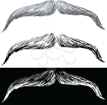 Editable vector illustrations in variations. Moustache