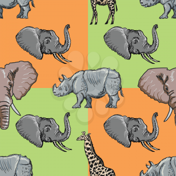 seamless pattern with motive of safari
