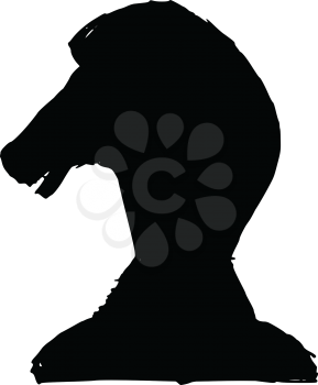 black silhouette of knight - chess figure