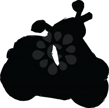 black silhouette of the scooter