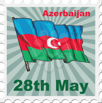 post stamp of national day of Azerbaijan