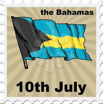 post stamp of national day of Bahamas
