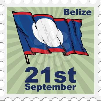 post stamp of national day of Belize