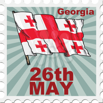 post stamp of national day of Georgia