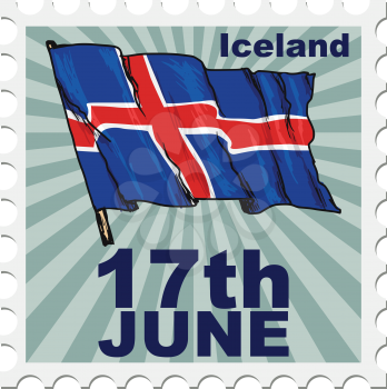 post stamp of national day of Iceland