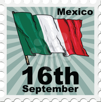 post stamp of national day of Mexico