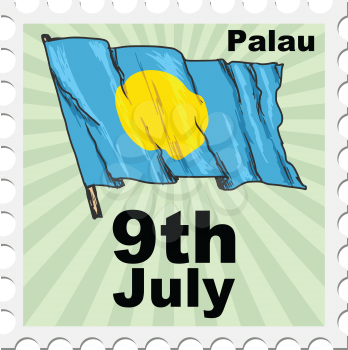 post stamp of national day of Palau