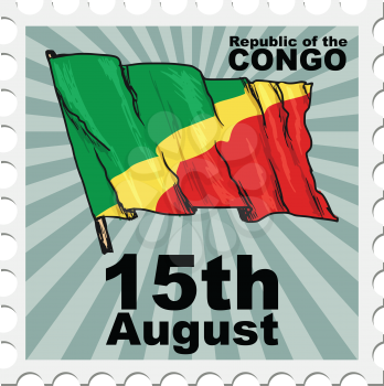 post stamp of national day of Congo