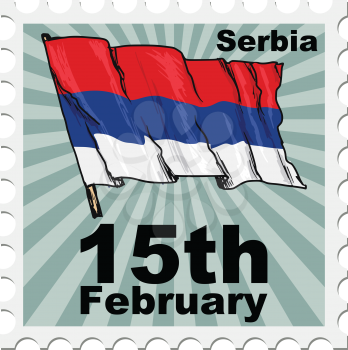 post stamp of national day of Serbia