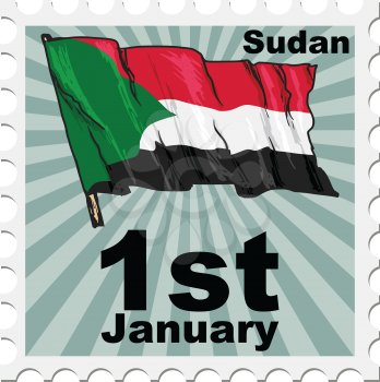 post stamp of national day of Sudan