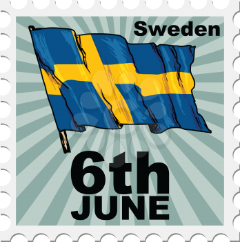 post stamp of national day of Sweden