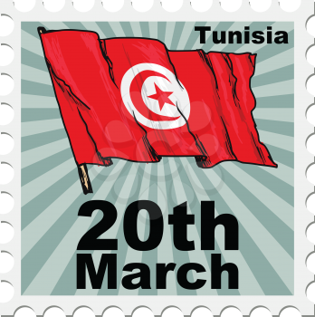 post stamp of national day of Tunisia