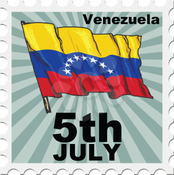 post stamp of national day of Venezuela