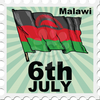post stamp of national day of Malawi