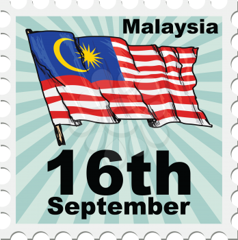 post stamp of national day of Malaysia