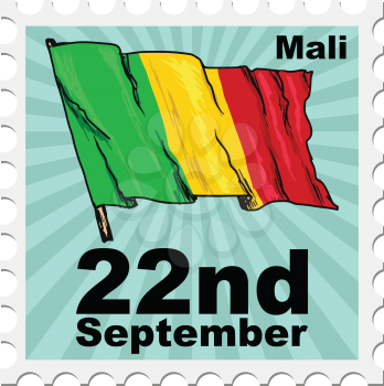 post stamp of national day of Mali