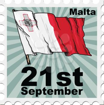 post stamp of national day of Malta
