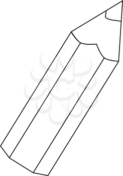 outline illustration of pencil, office object