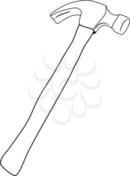 outline illustration of hammer, working tool