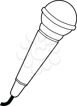 outline illustration of microphone, audio equipment