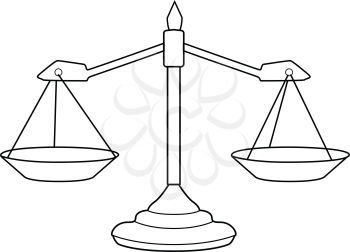outline illustration of scales of justice